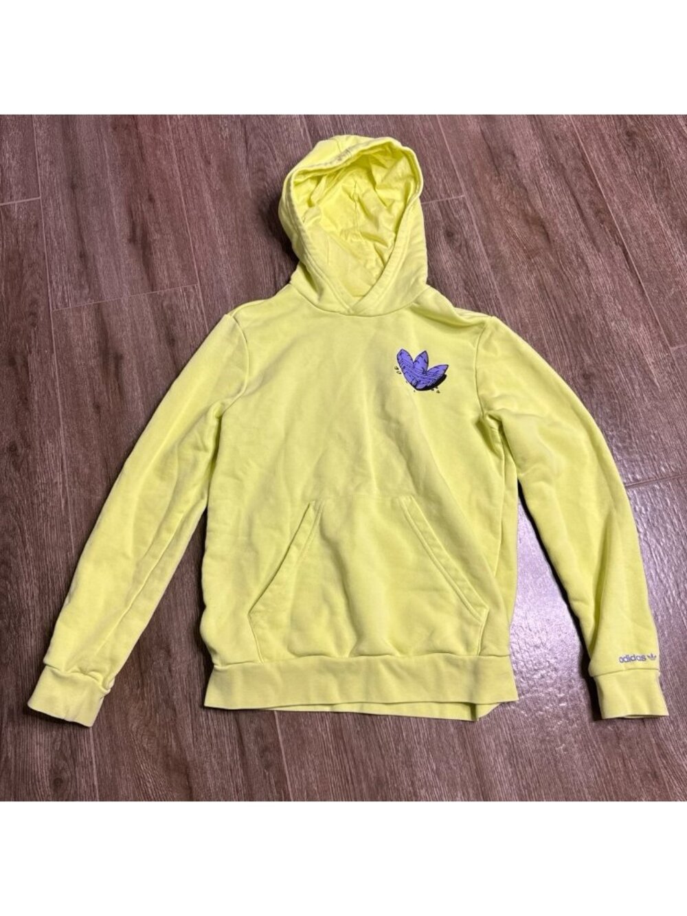 Adidas Dino Graphic Hoodie Pulse Yellow Purple Kids